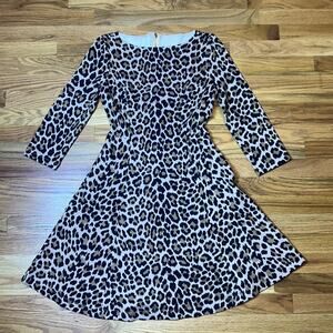 KATE SPADE New York $248 Leopard Print Ponte Stretch Fit Flare Dress Size 2 NWOT